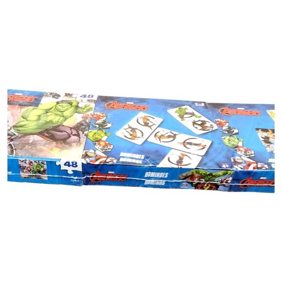 Marvel Avengers Jumbo Playing Cards Dominoes & Puzzle Set Kids Entertainment - Picture 2 of 5